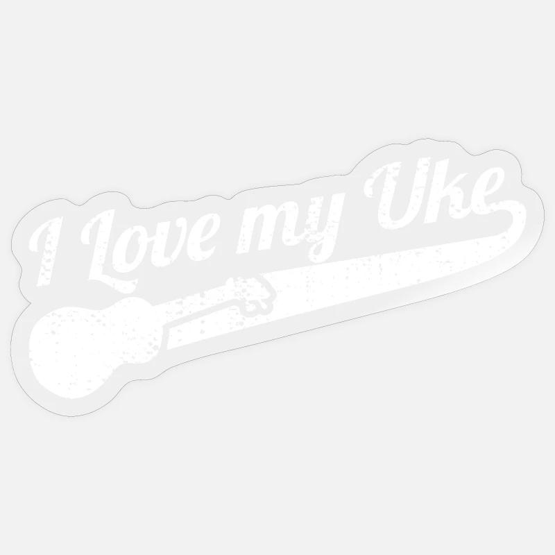 I Love My Uke - Sticker Größe S (10 x 10 cm) - Transparent glänzend