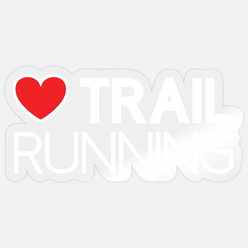 J’adore le trail running - Sticker taille S (10 x 10 cm) - brillant transparent