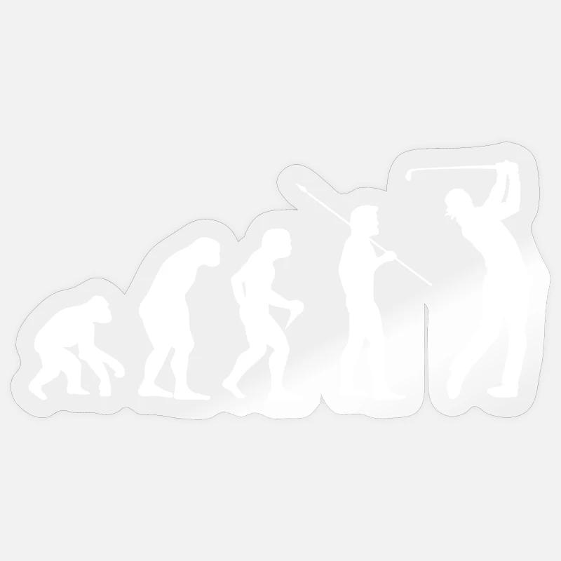 Evolution Golfer Golfsport - Sticker Größe S (10 x 10 cm) - Transparent glänzend