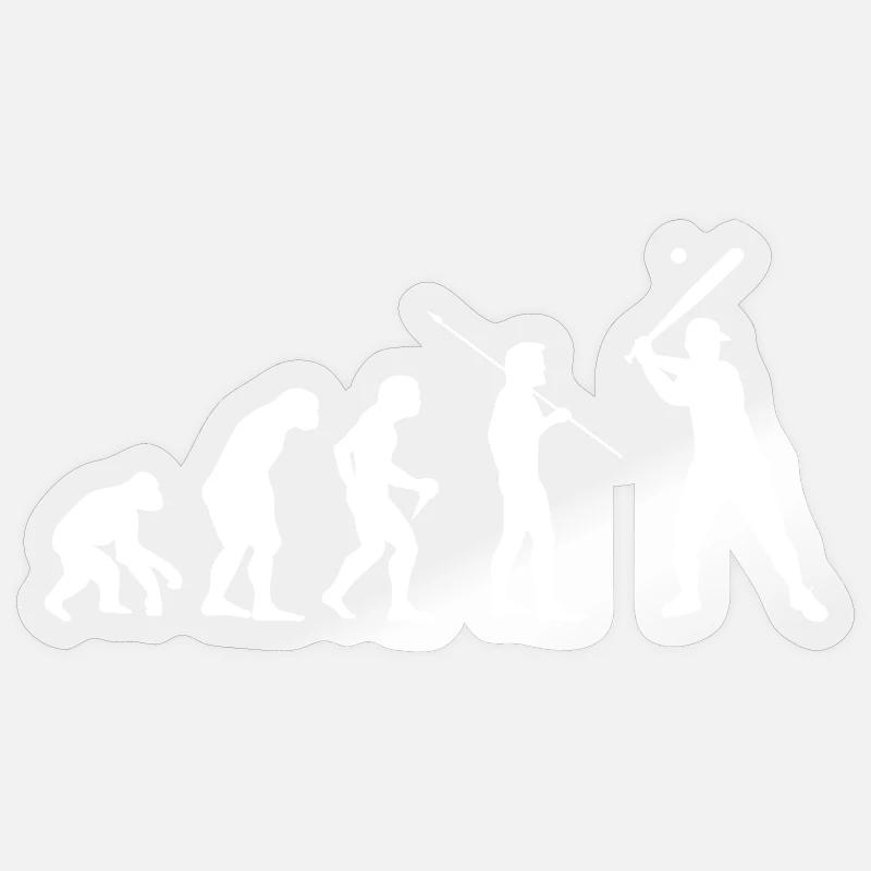 Évolution Baseball - Sticker taille S (10 x 10 cm) - brillant transparent