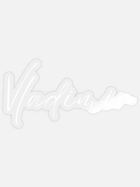 Vladimir Name T-Shirt Geschenk Für Männer - Sticker Größe S (10 x 10 cm) - Transparent glänzend
