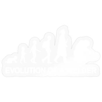 Evolution of a welder - Sticker size S (10 x 10 cm) - transparent glossy - Front