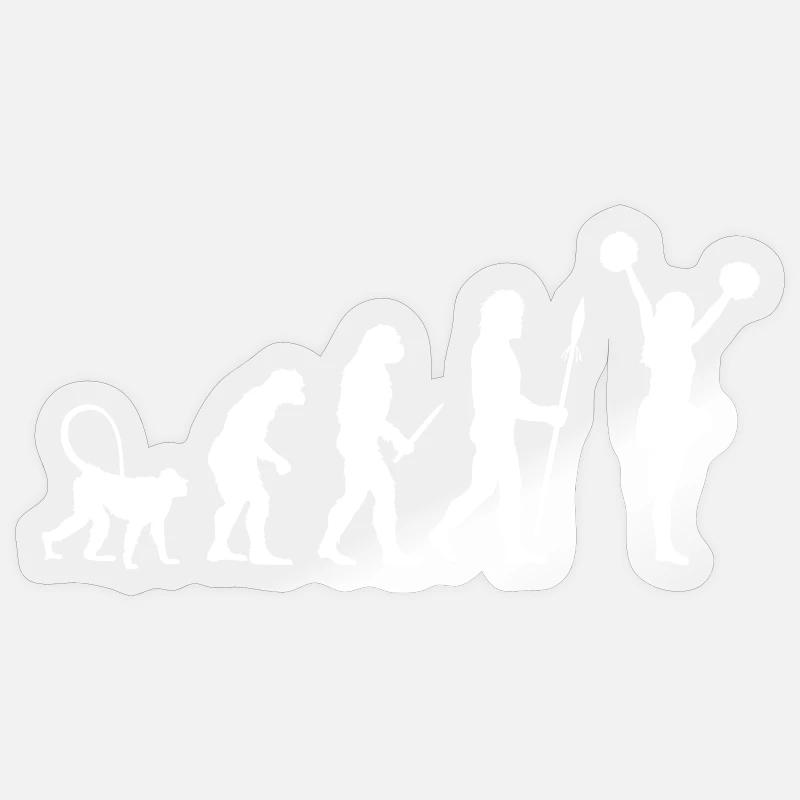Cheerleader Evolution - Sticker size S (10 x 10 cm) - transparent glossy
