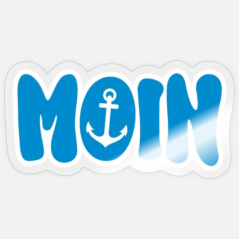 Moin Anker - Sticker Größe S (10 x 10 cm) - Transparent glänzend