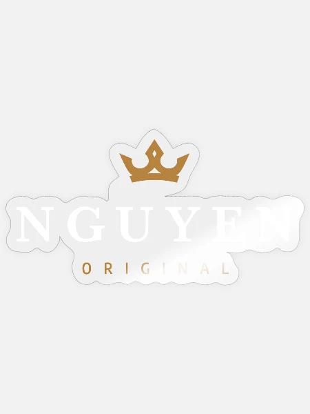 Nguyen Original Familienlogo - Sticker Größe S (10 x 10 cm) - Transparent glänzend