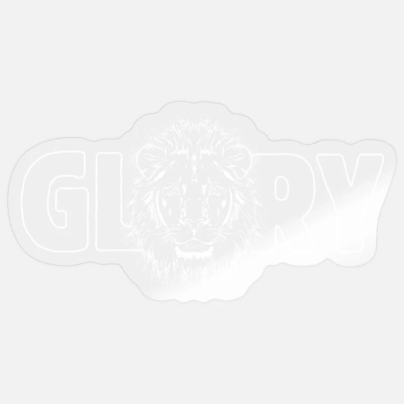 Löwe „GLORY“ - Sticker Größe S (10 x 10 cm) - Transparent glänzend