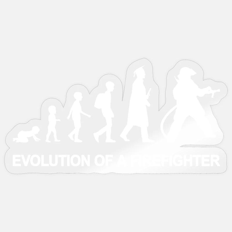 D’enfant à pompier - Sticker taille S (10 x 10 cm) - brillant transparent