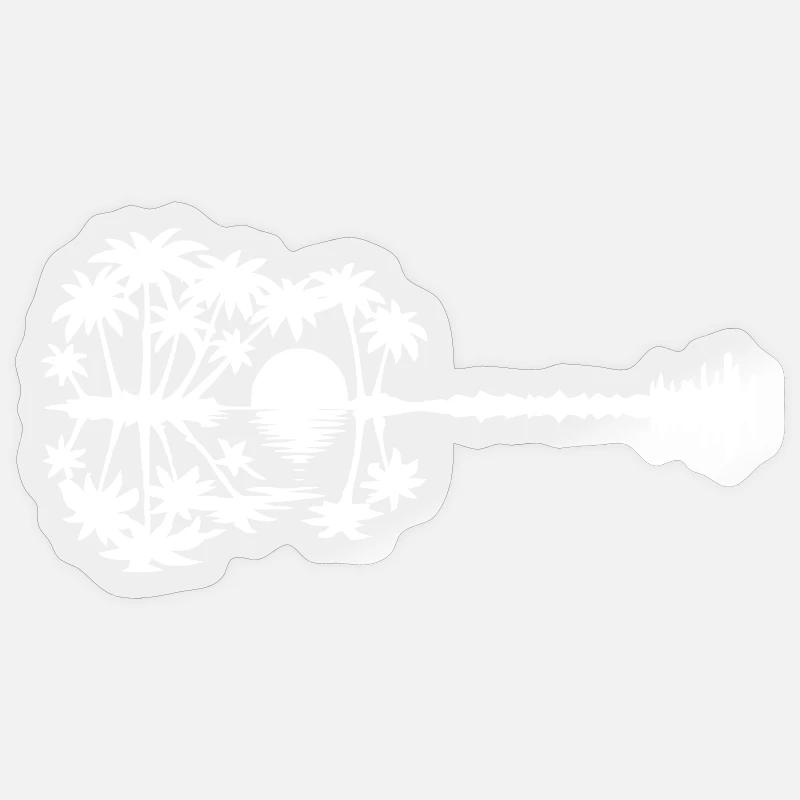Conception de silhouette de coucher de soleil tropical Sticker taille S (10 x 10 cm)
