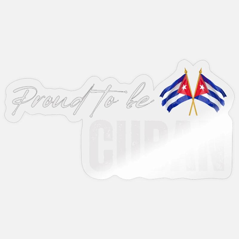 Fierté cubaine, j'aime Cuba - Sticker taille S (10 x 10 cm) - brillant transparent