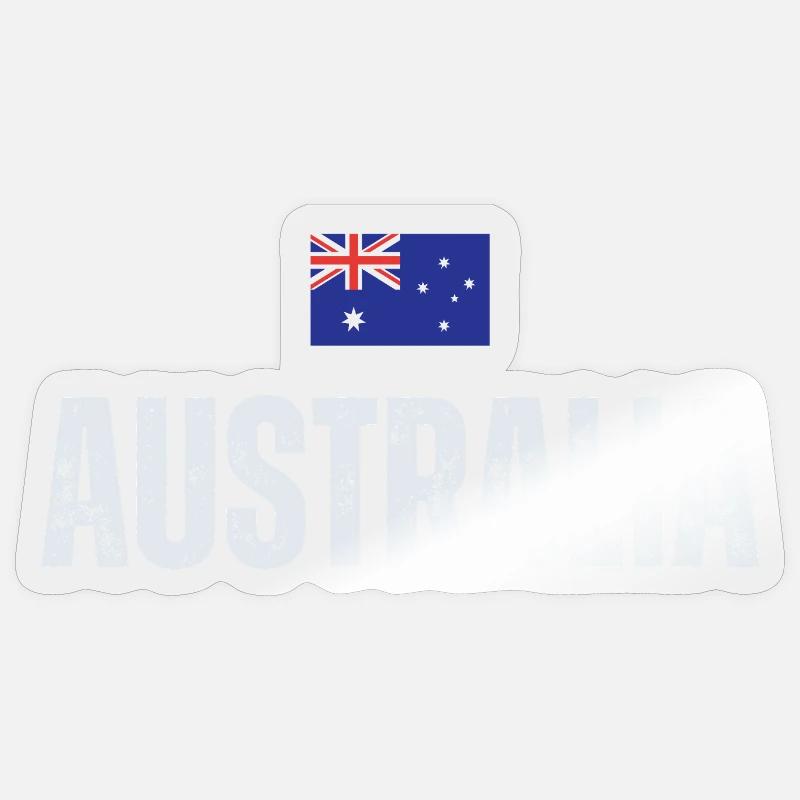 Flag Australia, j’adore l’Australie - Sticker taille S (10 x 10 cm) - brillant transparent