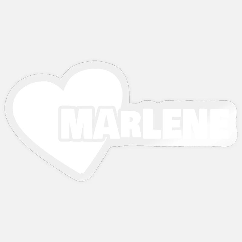 Prénom Marlene - Sticker taille S (10 x 10 cm) - brillant transparent
