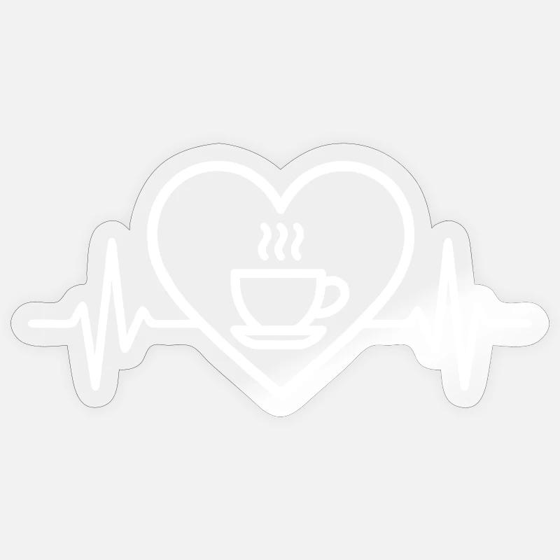 Kaffeeherz Espressotasse - Sticker Größe S (10 x 10 cm) - Transparent glänzend