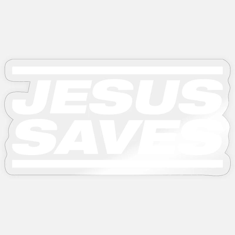 Jesus Rettet - Sticker Größe S (10 x 10 cm) - Transparent glänzend