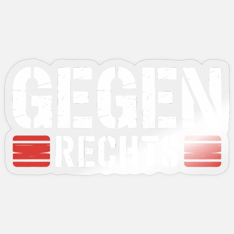 Gegen Rechts - Funny Antifa Spruch - Sticker Größe S (10 x 10 cm) - Transparent glänzend