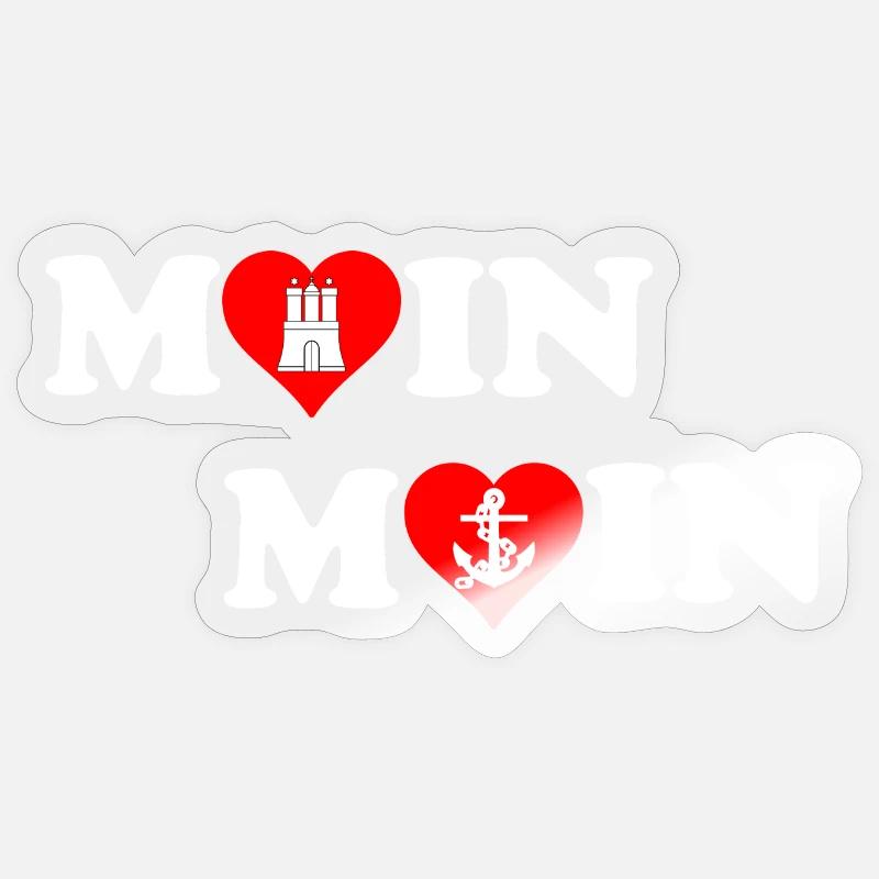 Moin Moin Heart pour Hambourg - Sticker taille S (10 x 10 cm) - brillant transparent