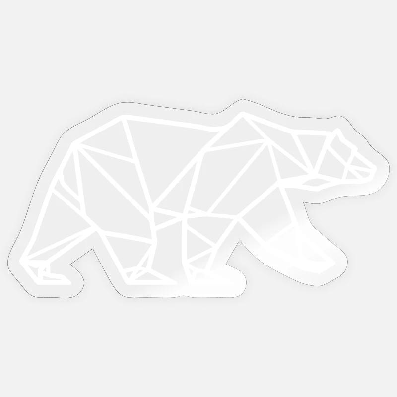 Eisbär Polar Bär Polygon Symbol - Sticker Größe S (10 x 10 cm) - Transparent glänzend