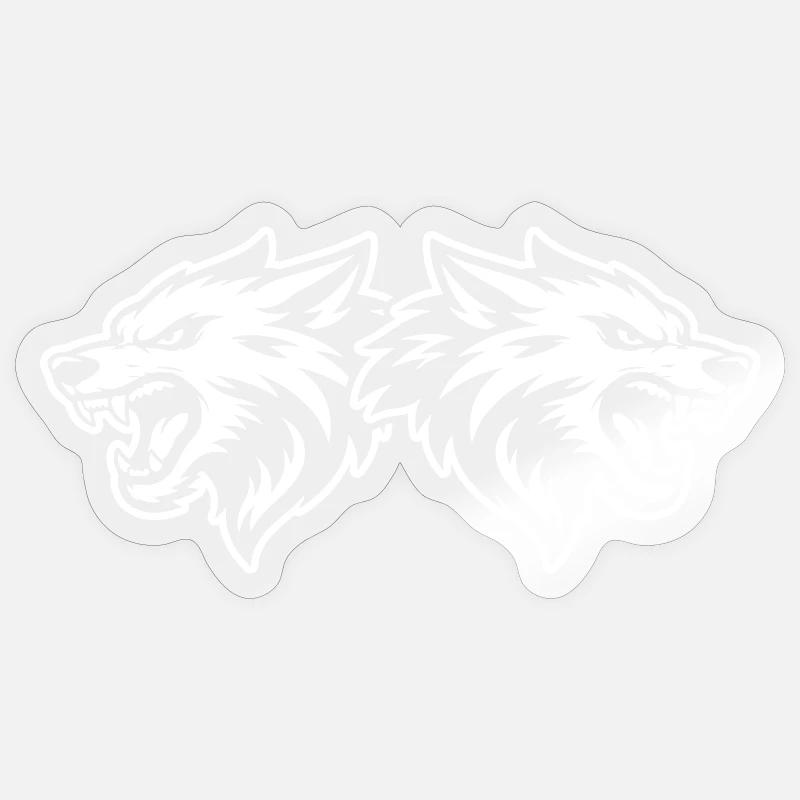 Équipe Wolf Kopf - Sticker taille S (10 x 10 cm) - brillant transparent