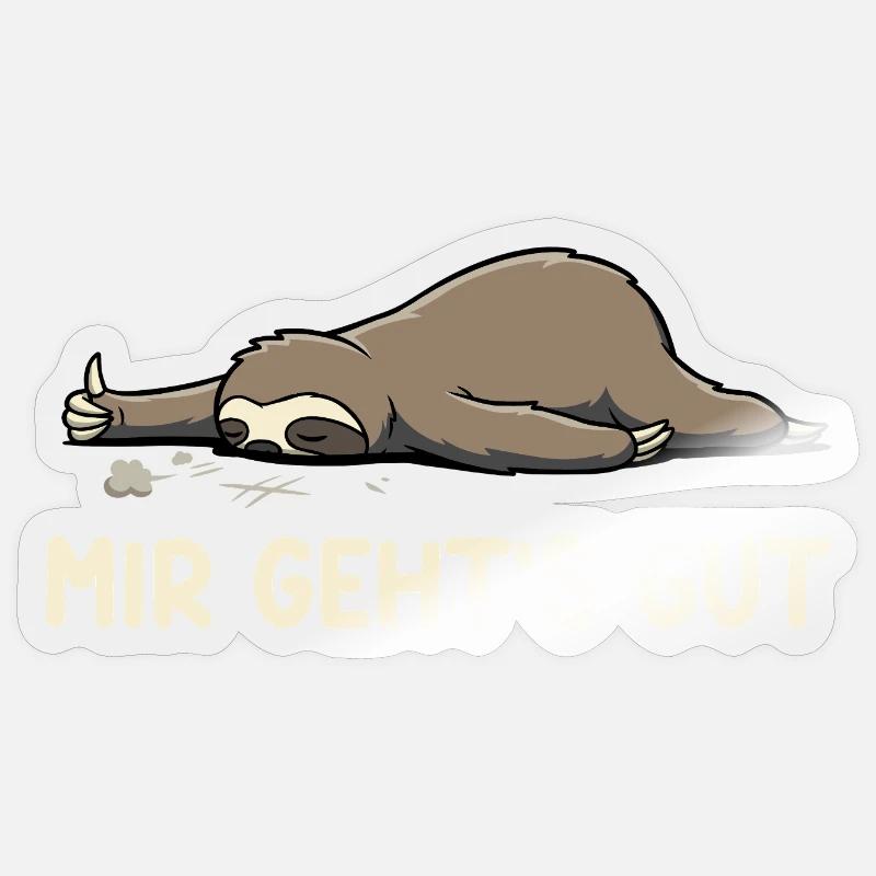 I'm fine – Funny sloth saying - Sticker size S (10 x 10 cm) - transparent glossy