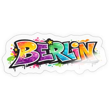 Explosion des couleurs du graffiti berlinois - Sticker taille S (10 x 10 cm) - brillant transparent - Devant