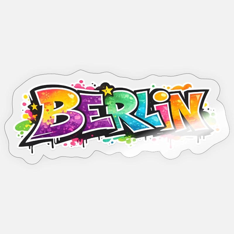 Berlin Graffiti Colour Explosion - Sticker size S (10 x 10 cm) - transparent glossy