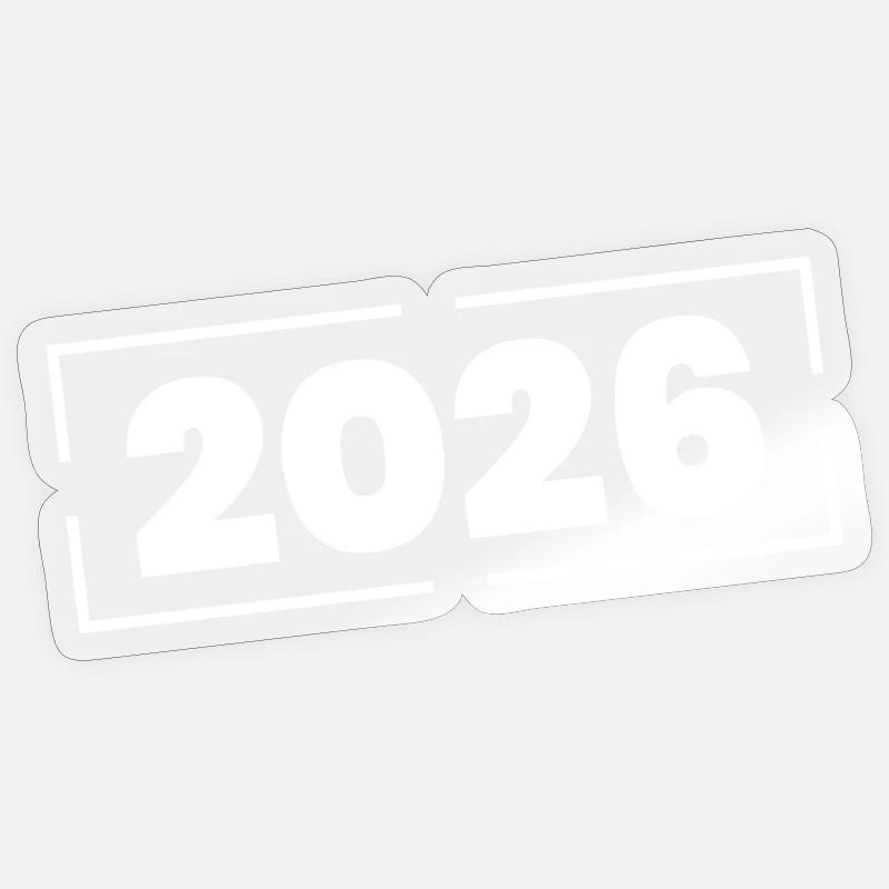2026 Stamp Year - Sticker size S (10 x 10 cm) - transparent glossy