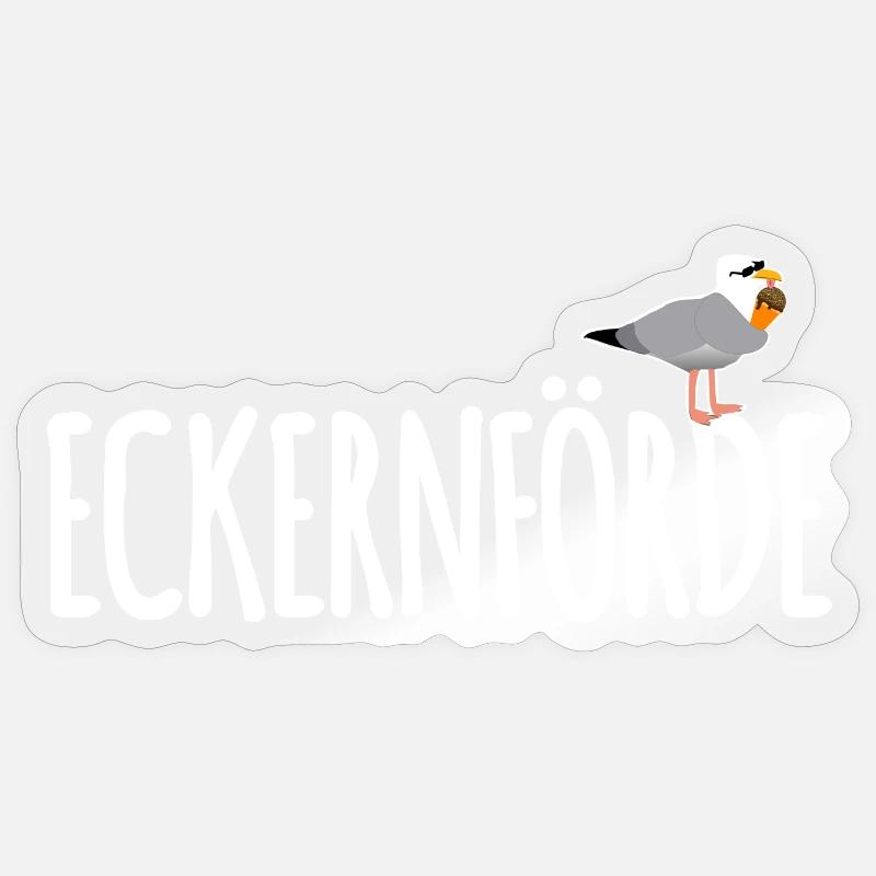 Eckernförde Möwe Ostsee - Sticker Größe S (10 x 10 cm) - Transparent glänzend