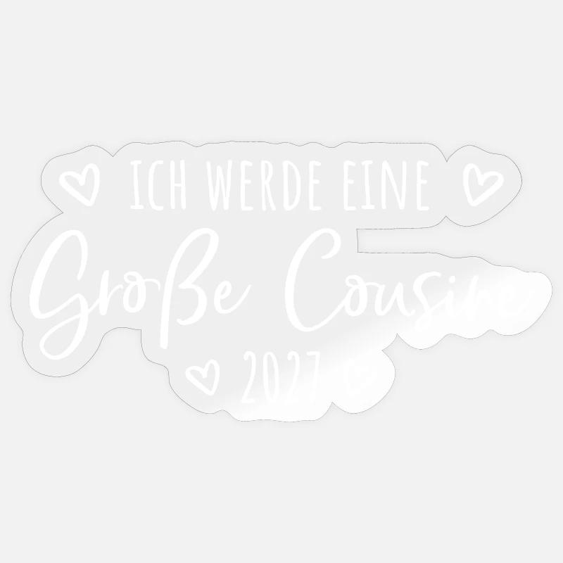 Ich werde eine Große Cousine 2027 Sticker Größe S (10 x 10 cm)