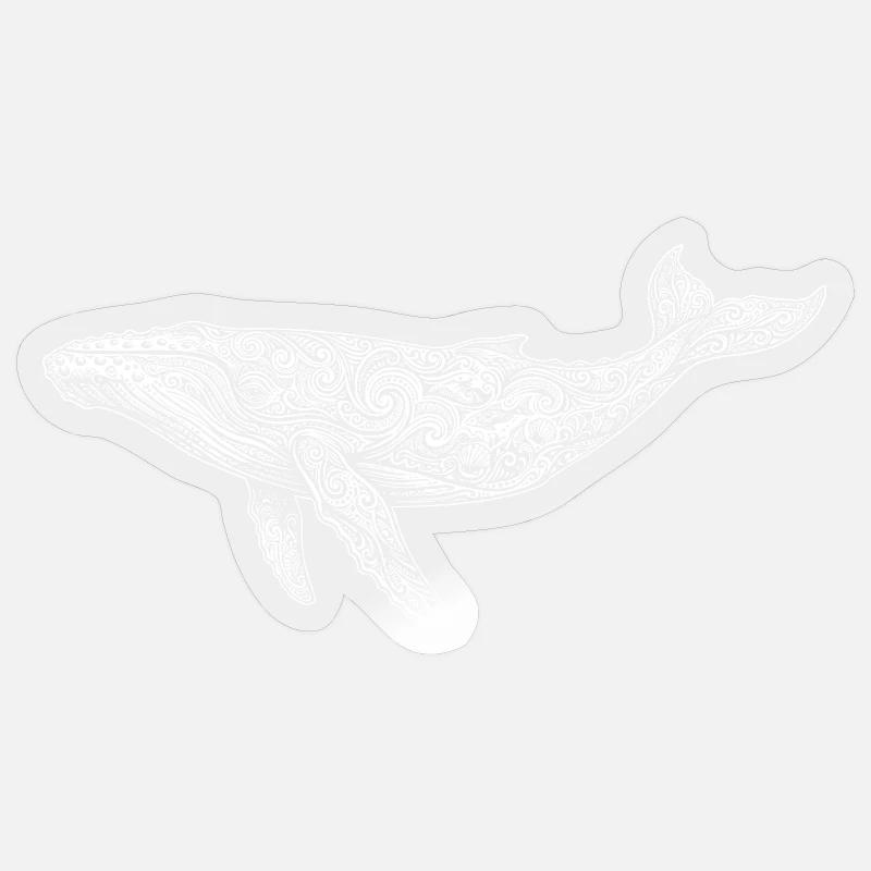 Buckelwal - Sticker Größe S (10 x 10 cm) - Transparent glänzend
