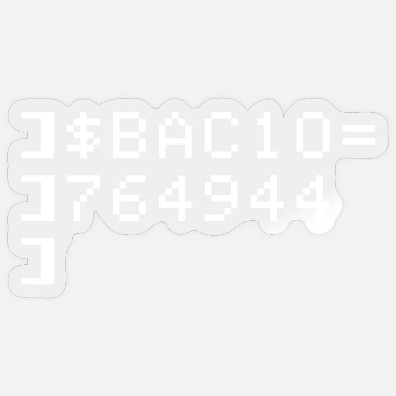 Bacio BAC10 8-bits Esadecimal Code Nerd Pixel Art Sticker taille S (10 x 10 cm)