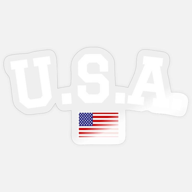 Drapeau américain Blanc - Sticker taille S (10 x 10 cm) - brillant transparent