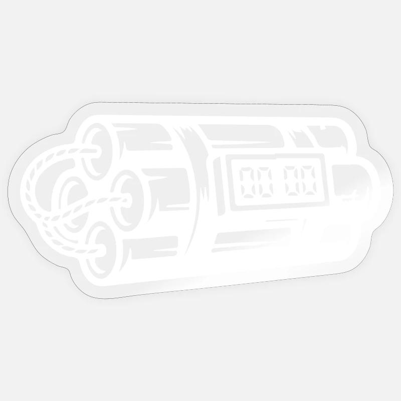 Bombe à retardement Dynamite explosive - Sticker taille S (10 x 10 cm) - brillant transparent