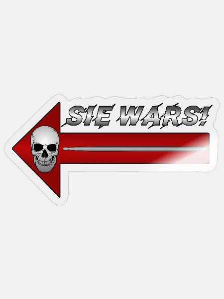 Skull Pfeil Parodie Design Sie wars - Sticker Größe S (10 x 10 cm) - Transparent glänzend