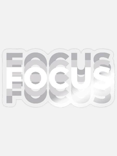 Focus Optische Täuschung Typografie Motiv - Sticker Größe S (10 x 10 cm) - Transparent glänzend