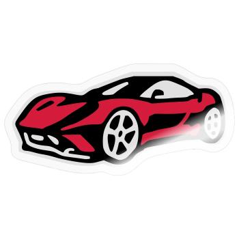 Voiture de sport ferari - Sticker taille S (10 x 10 cm) - brillant transparent - Devant