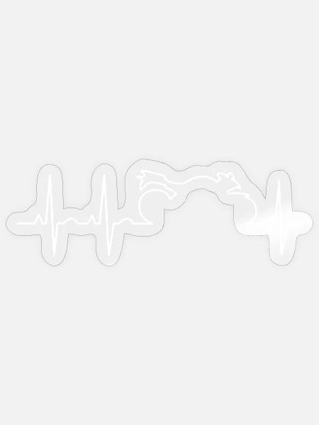 Motorrad Herzschlag-Shirt - Sticker Größe S (10 x 10 cm) - Transparent glänzend