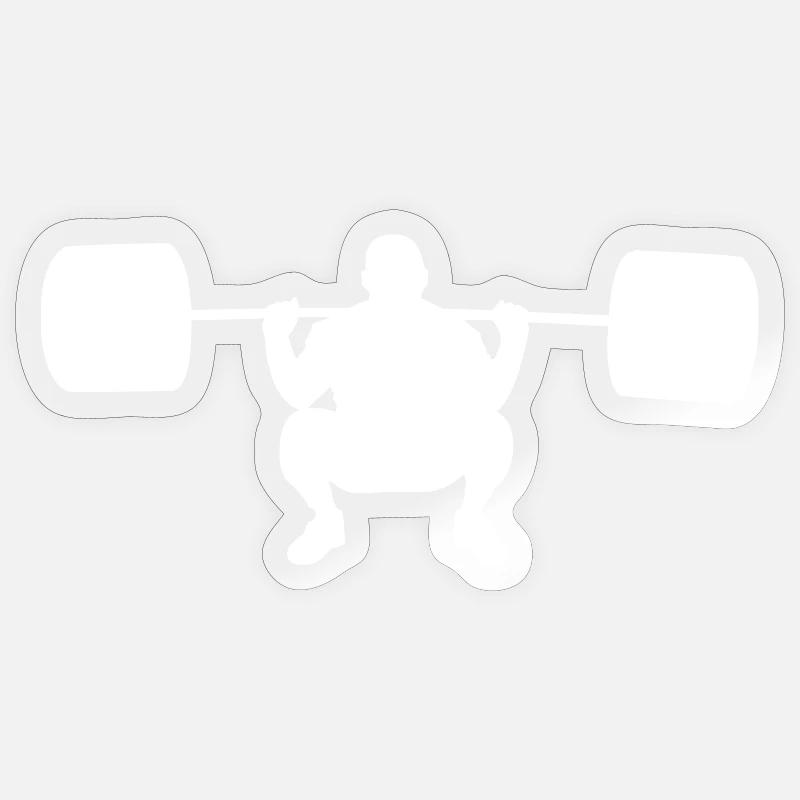 Soulever du poids - Sticker taille S (10 x 10 cm) - brillant transparent