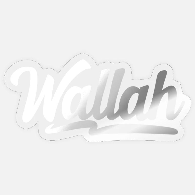 Wallah - Sticker taille S (10 x 10 cm) - brillant transparent
