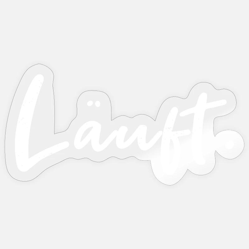 Runs. – Hand lettering statement - Sticker size S (10 x 10 cm) - transparent glossy