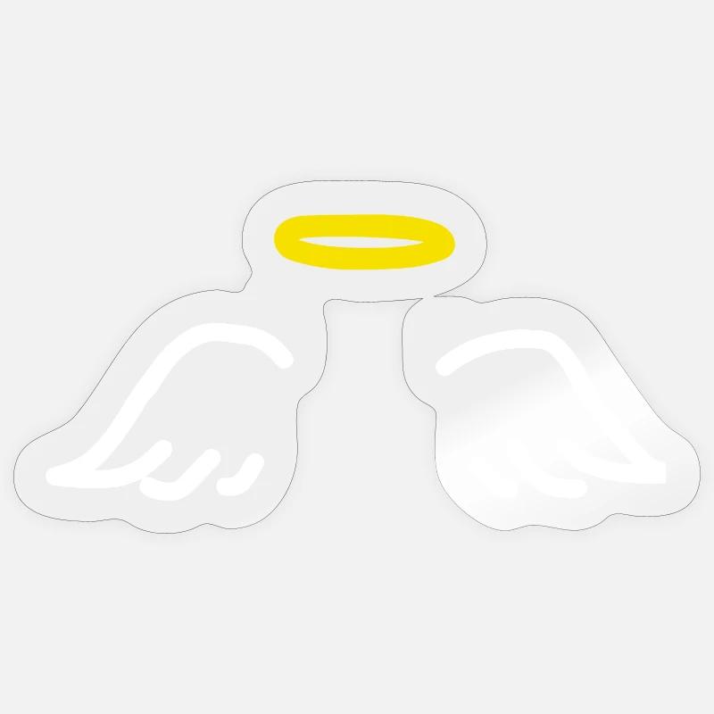 ailes d'anges - Sticker taille S (10 x 10 cm) - brillant transparent