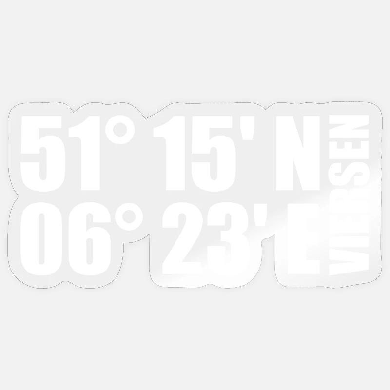 Coordonnées de Viersen - Sticker taille S (10 x 10 cm) - brillant transparent