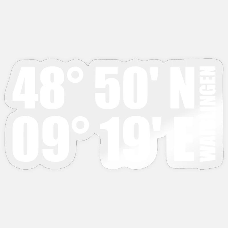 Coordonnées de Waiblingen - Sticker taille S (10 x 10 cm) - brillant transparent