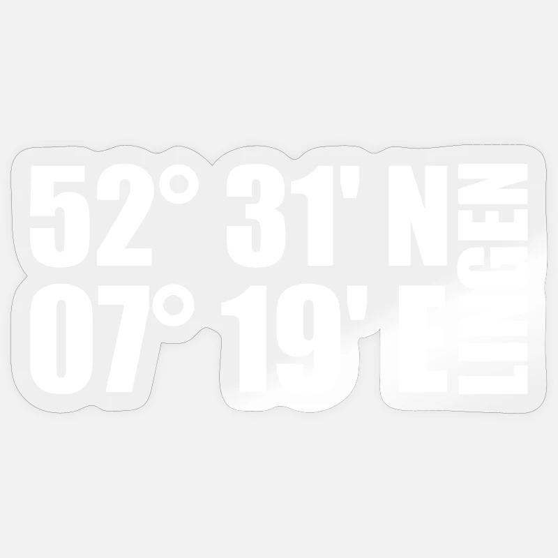 Coordonnées de Lingen - Sticker taille S (10 x 10 cm) - brillant transparent