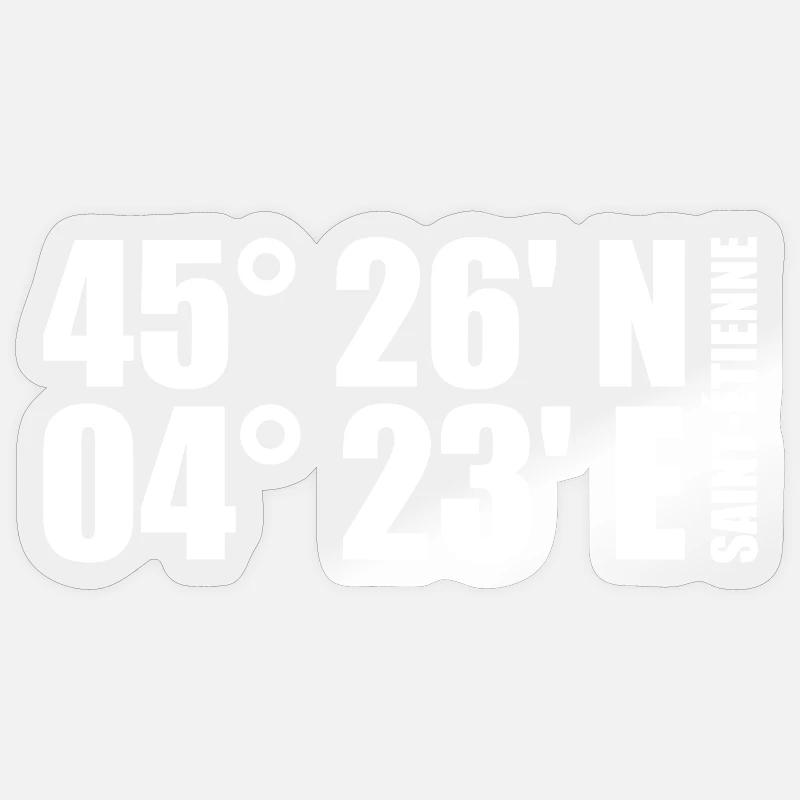Coordonnées de Saint-Étienne - Sticker taille S (10 x 10 cm) - brillant transparent