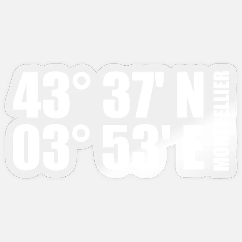 Montpellier Coordinates Sticker size S (10 x 10 cm)