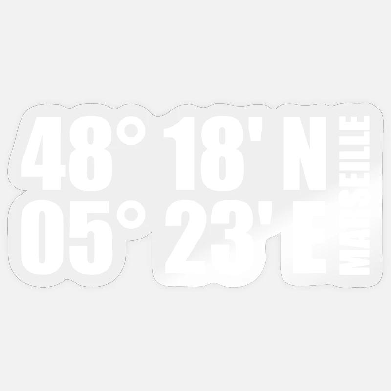Marseille coordinates Sticker size S (10 x 10 cm)