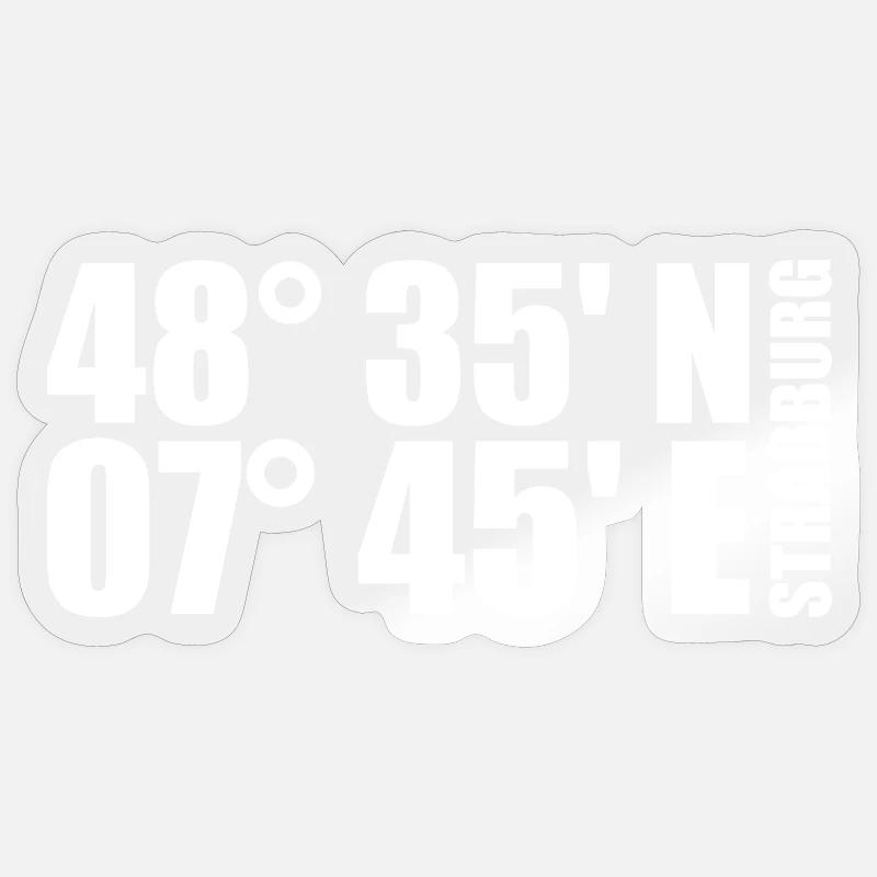 Strasbourg coordinates Sticker size S (10 x 10 cm)