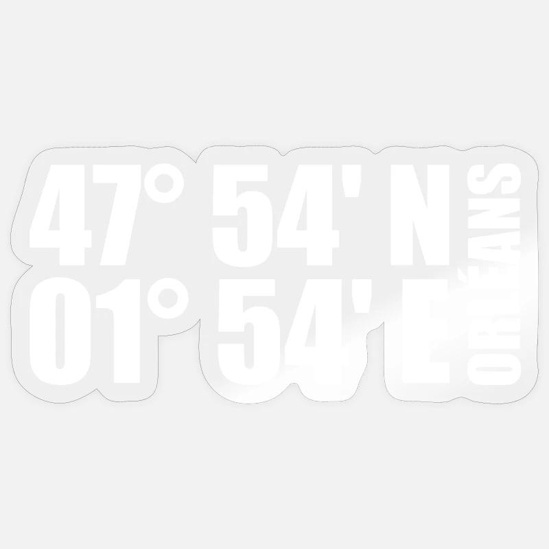 Orléans coordinates Sticker size S (10 x 10 cm)