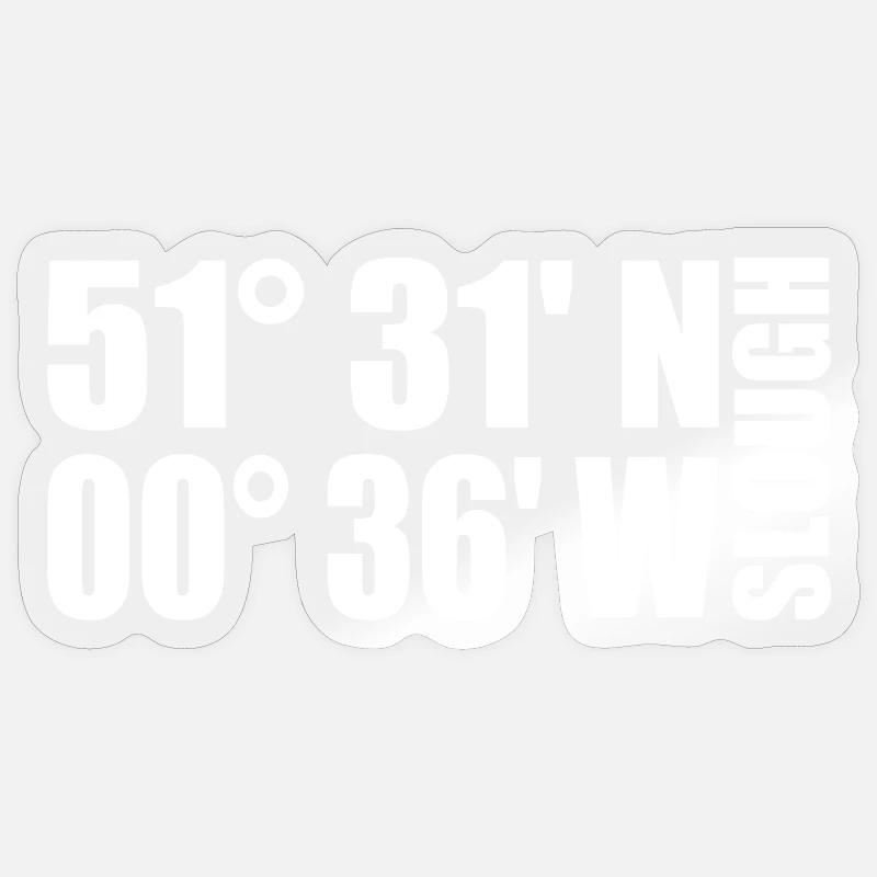 Slough Coordinates - Sticker size S (10 x 10 cm) - transparent glossy