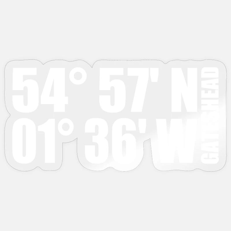 Coordonnées de Gateshead - Sticker taille S (10 x 10 cm) - brillant transparent
