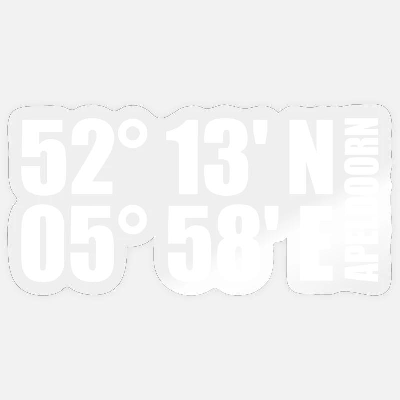 Coordonnées d’Apeldoorn - Sticker taille S (10 x 10 cm) - brillant transparent